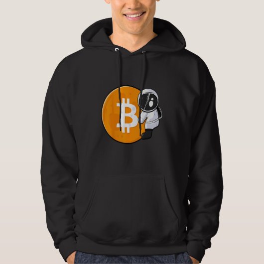 Astronaut Holding Bitcoin To The Moon HODL BTC Cry Hoodie (Voorkant)