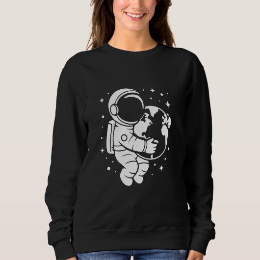 Astronaut Holding Earth Space Graphic Art Design Trui (Voorkant)