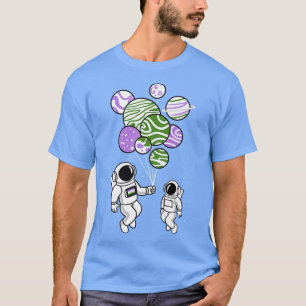 Astronaut Holding Genderqueer Planet Balloons T-shirt