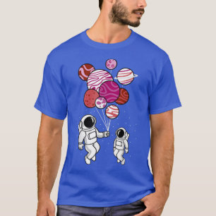 Astronaut Holding Lesbian Planet Balloons T-shirt