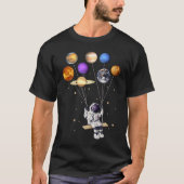 Astronaut Holding Planet Balloons Science Solar Sy T-shirt (Voorkant)