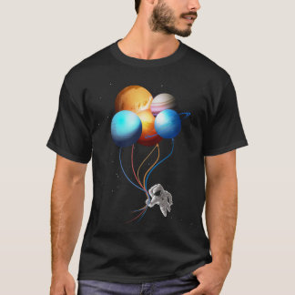 Astronaut Holding Planet Balloons Shirt, Spaceman T-shirt
