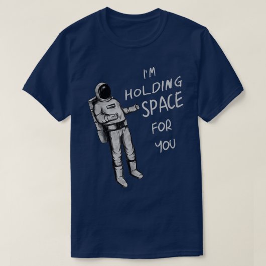 Astronaut Holding Space T T-shirt (Design voorkant)