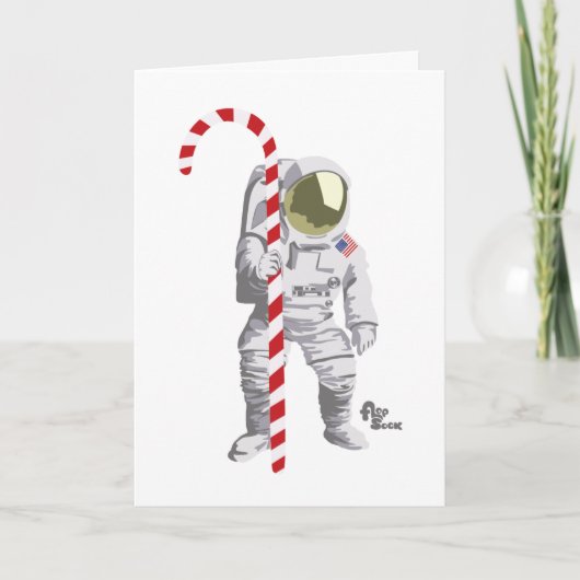 Astronaut Holiday Card Feestdagen Kaart (Voorkant)