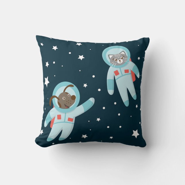 Astronaut Hond & Kat  Kussen (Voorkant)