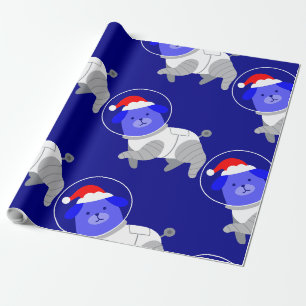 Astronaut hond Lelijke Kerstman Cadeaupapier