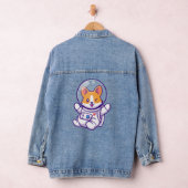 Astronaut Hond Schattige Hond Design Sweatshirt Denim Jacket (Hangar)