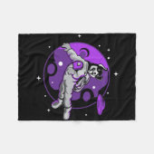 Astronaut Hond Vliegt In De Ruimte Fleece Deken (Voorkant (Horizontaal))