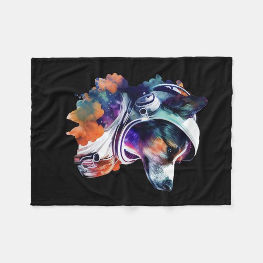 Astronaut Hondenruimte Schattige Hondenliefhebber  Fleece Deken (Voorkant (Horizontaal))