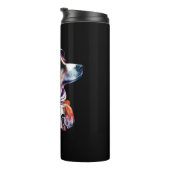 Astronaut Hondenruimte Schattige Hondenliefhebber Thermosbeker (Geroteerd rechts)