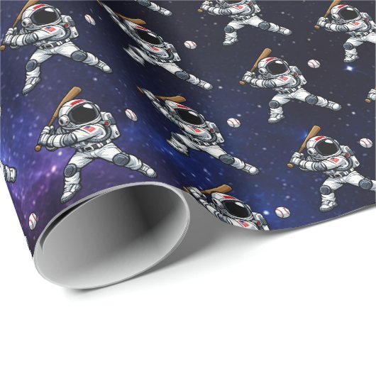 Astronaut Honkbal Cadeaupapier (Rol Hoek)