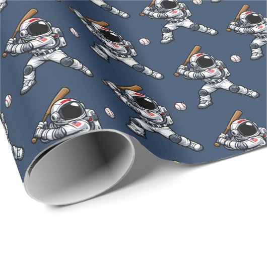 Astronaut Honkbal Cadeaupapier (Rol Hoek)
