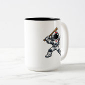 Astronaut Honkbal Tweekleurige Koffiemok (Voorkant rechts)