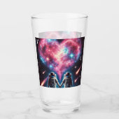 Astronaut houdt van Galaxy Glass Cup Glas (Voorkant)