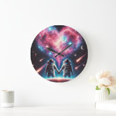 Astronaut houdt van Galaxy Wall Clock Grote Klok (Huis)