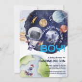 Astronaut Houston We hebben een Baby shower voor j Kaart (Voorkant)