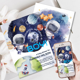 Astronaut Houston We hebben een Baby shower voor j Kaart