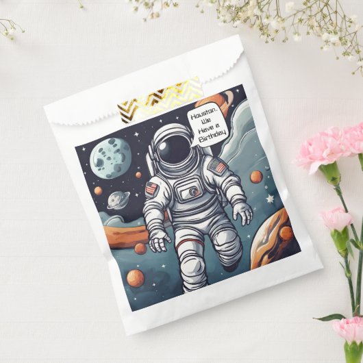 Astronaut Houston, we zijn jarig! Bedankzakje (Gezegeld)