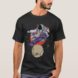 Astronaut Hoverboard Schaatsrijder Skateboard Mete T-shirt