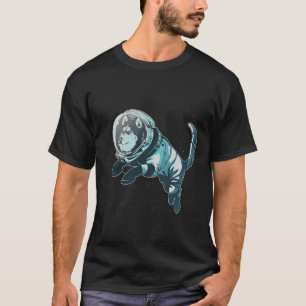 Astronaut Husky Dog in Space T-shirt