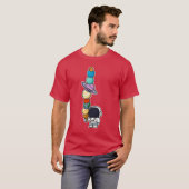 Astronaut Ice Cream Eating Planet familie T-shirt (Voorkant volledig)