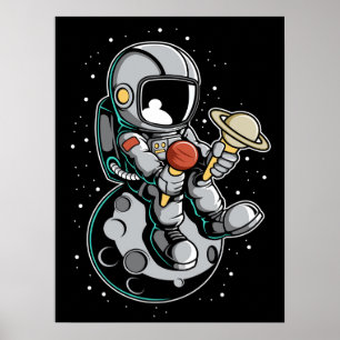 Astronaut Ice Cream Party Poster