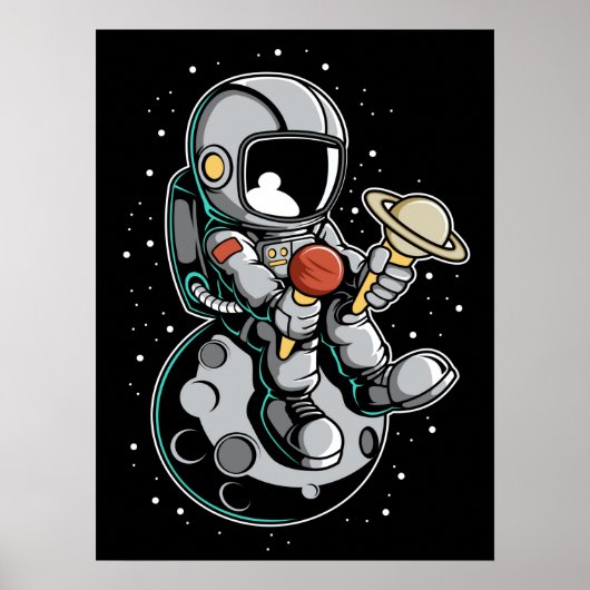 Astronaut Ice Cream Party Poster (Voorkant)