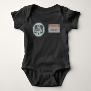 Astronaut Identity Badge and Rocket Logo Romper
