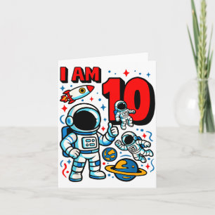 Astronaut Ik Ben 10 Jaar Oud Verjaardag Jongen 10e Kaart