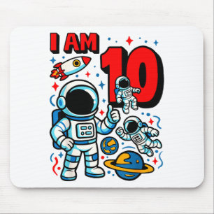 Astronaut Ik Ben 10 Jaar Verjaardag Jongen 10e Out Muismat