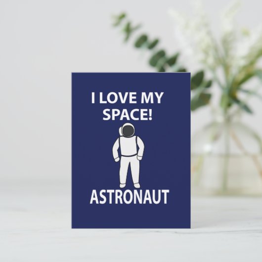 Astronaut Ik hou van mijn ruimtevaarder Briefkaart (Staand voorkant)