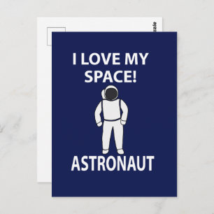 Astronaut Ik hou van mijn ruimtevaarder Briefkaart