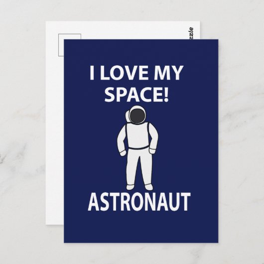 Astronaut Ik hou van mijn ruimtevaarder Briefkaart (Voorkant / Achterkant)
