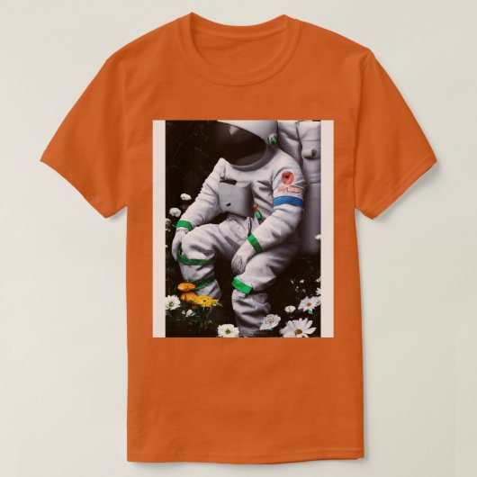 Astronaut in Bloemen 2 T-shirt (Design voorkant)