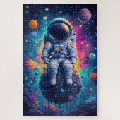Astronaut in Colorful Space Scene Legpuzzel (Verticaal)