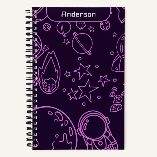 Astronaut in de buitenruimte notitieboek (Voorkant)