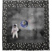 Astronaut in de buitenruimterijaarde douchegordijn (Voorkant)
