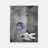 Astronaut in de buitenruimterijaarde fleece deken (Voorkant)