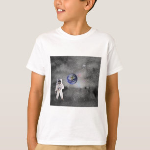 Astronaut in de buitenruimterijaarde t-shirt