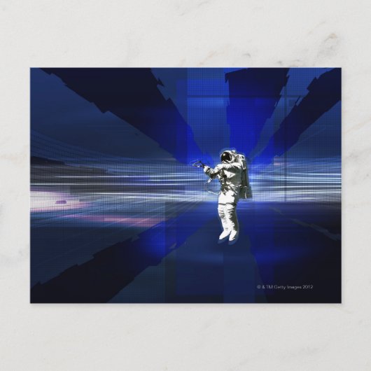 Astronaut in de ruimte briefkaart (Voorkant)