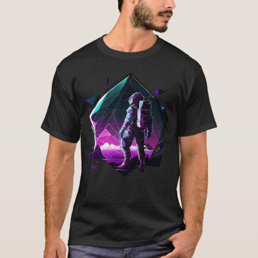 Astronaut in de ruimte esthetische golf planeet ec t-shirt (Voorkant)