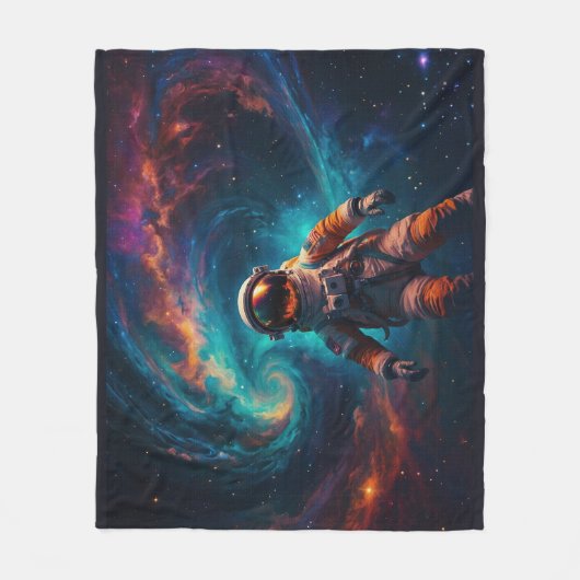 Astronaut in de ruimte fleece deken (Voorkant)