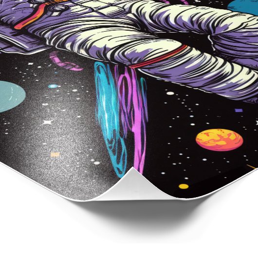 Astronaut in de ruimte foto afdruk (Hoek)