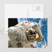 Astronaut in de ruimte foto Space Shuttle Discover Briefkaart (Voorkant / Achterkant)