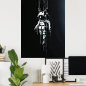 Astronaut in de ruimte Galaxy Dripping Poster (Thuiskantoor)