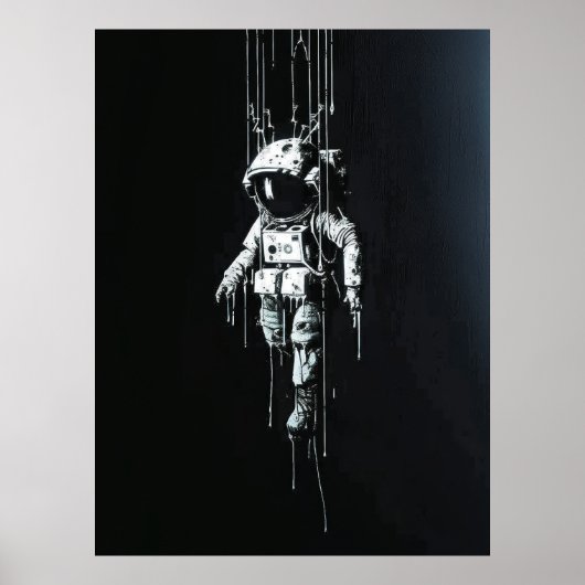 Astronaut in de ruimte Galaxy Dripping Poster (Voorkant)