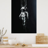 Astronaut in de ruimte Galaxy Dripping Poster (Keuken)