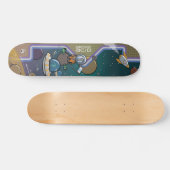 Astronaut in de ruimte gehinderd door Aliens Skate Skateboard (Horizontaal)