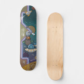 Astronaut in de ruimte gehinderd door Aliens Skate Skateboard (Voorkant)