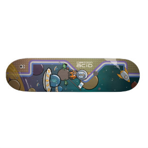 Astronaut in de ruimte gehinderd door Aliens Skate Skateboard